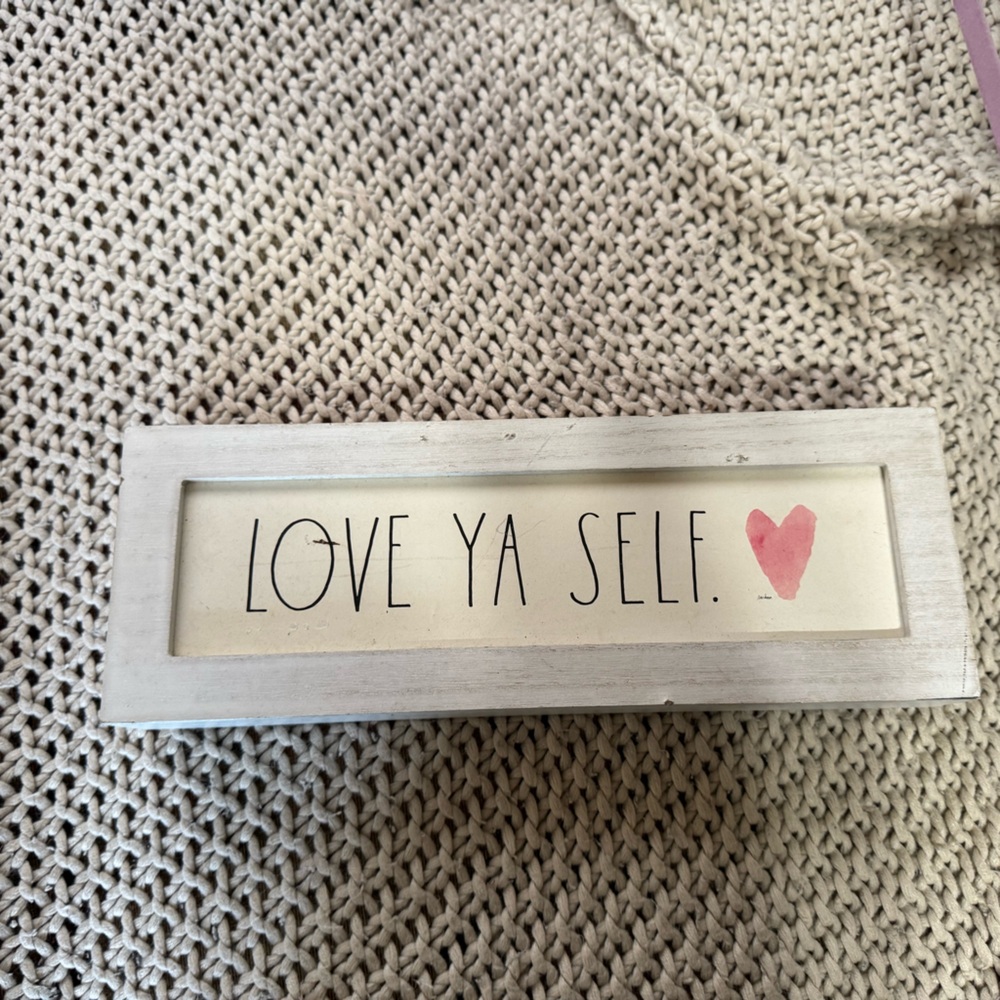 Rae Dunn floating shelf sign